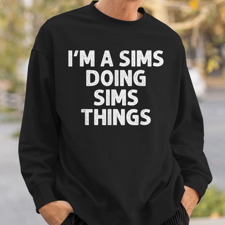 Sims Last Name Family Tree Birthday Reunion Idea Sweatshirt Geschenke für Ihn