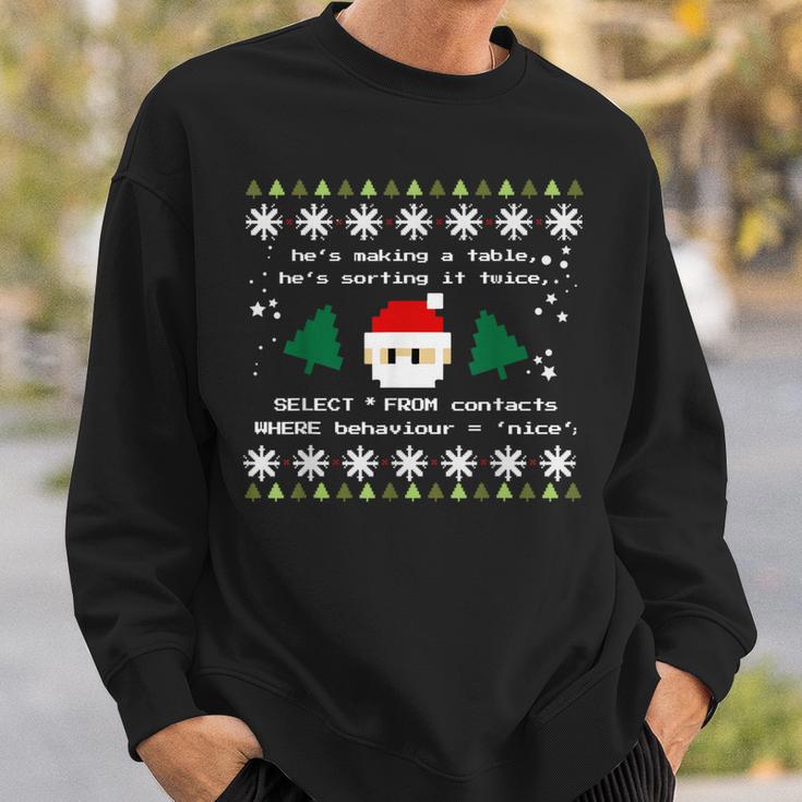 Sql Santa Claus Database Db Clause Computer Science Programmer Sweatshirt Geschenke für Ihn