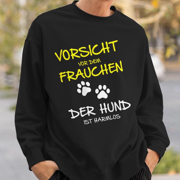 Vorsichtor Dem Frauchen Der Hund Ist Harmlos Careful Before The Sweatshirt Geschenke für Ihn