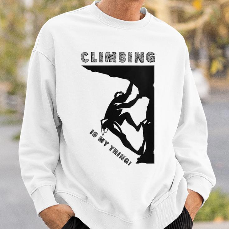 Damen Klettern Ist Mein Ding Mit-Ausschnitt Sweatshirt Geschenke für Ihn