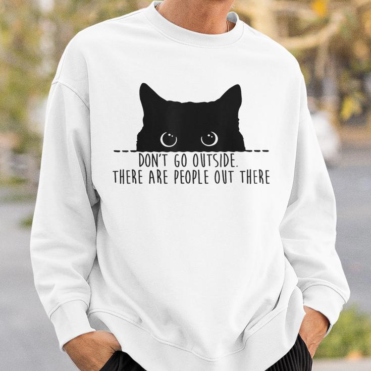 Cat Leute Da Draußen Cat French Language Sweatshirt Geschenke für Ihn