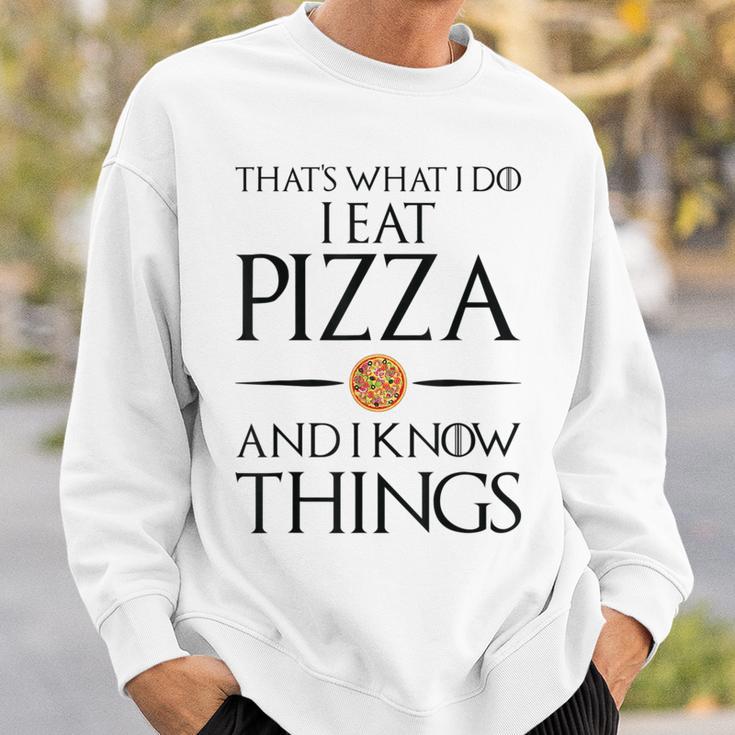 Pizza Das Ist Was Ich Essen Und Weiß Dinge German Gray Sweatshirt Geschenke für Ihn