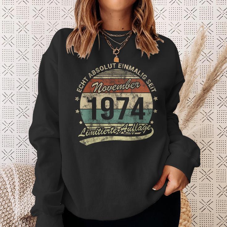 50Th Birthday Real Absolut Einmalig Seit November 1974 Sweatshirt Geschenke für Sie