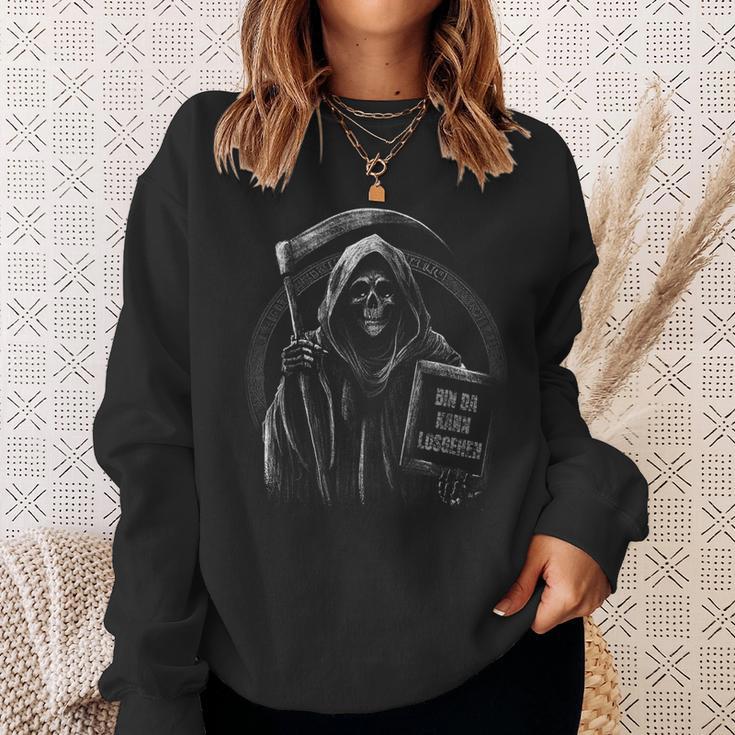 Bin Da Kann Losgehen Saying Humour Grim Reaper Sweatshirt Geschenke für Sie