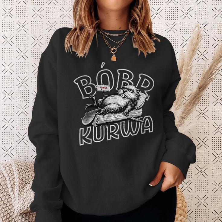 Bober Bóbr Kurwa Polish Flannelette Piwo Sweatshirt Geschenke für Sie