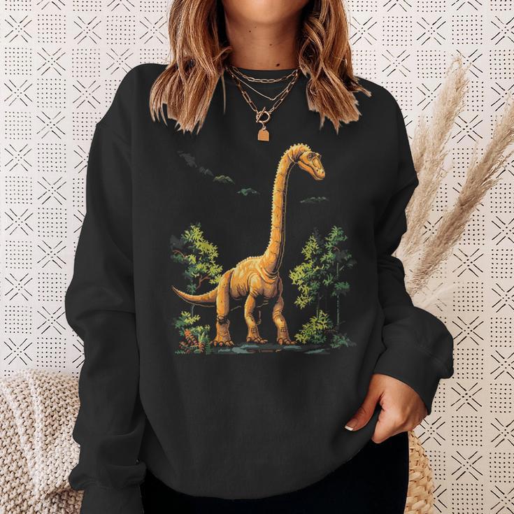 Brachiosaurus Dinosaur Motif Illustration Brachiosaurus Sweatshirt Geschenke für Sie