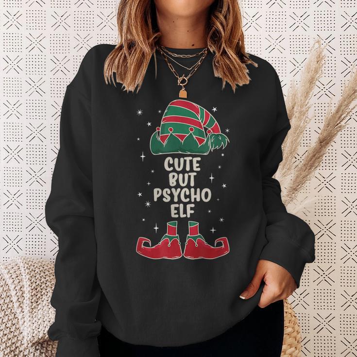 Cute But Psycho Elf Lustiges Elfenoutfit Für Elfenfans Sweatshirt Geschenke für Sie