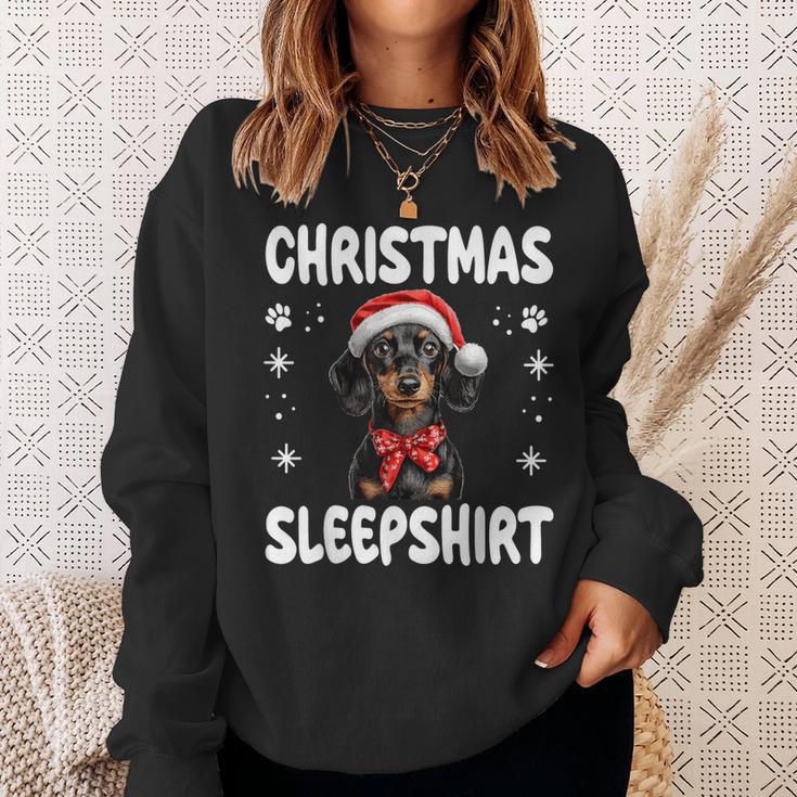 Dachshund Wiener Doxie Dog Nightdress Pyjamas Christmas Sweatshirt Geschenke für Sie