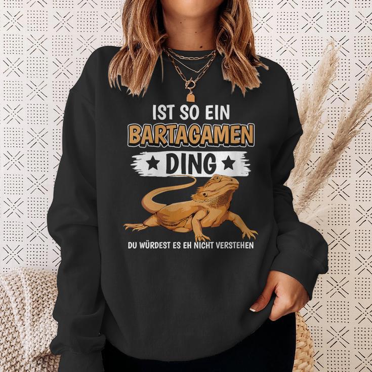 Damen Bartagamen Sachen Ist So Ein Bartagame Ding Bartagame Mit-Ausschnitt Sweatshirt Geschenke für Sie