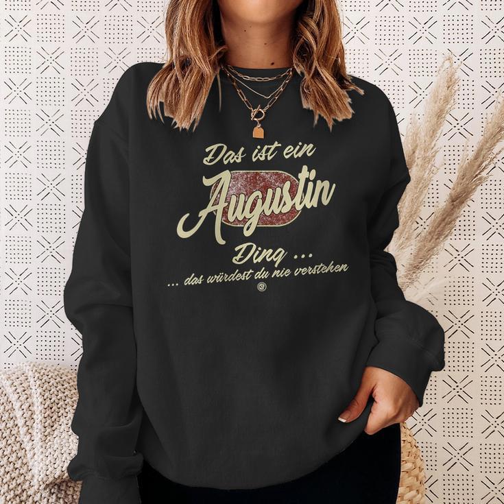 Damen Das Ist Ein Augustin Ding Lustiges Familie Augustin Mit-Ausschnitt Sweatshirt Geschenke für Sie