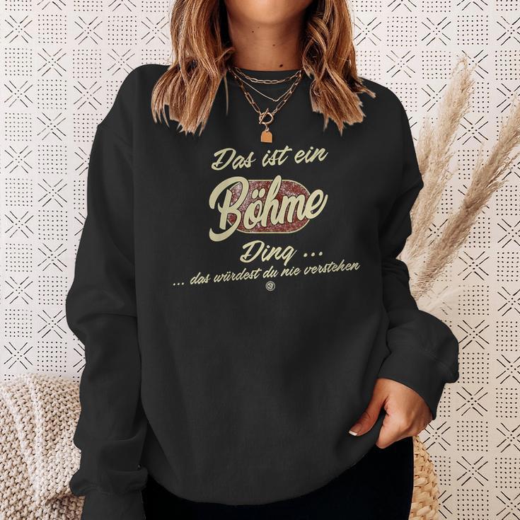 Damen Das Ist Ein Böhme Ding Lustiges Familie Böhme Mit-Ausschnitt Sweatshirt Geschenke für Sie