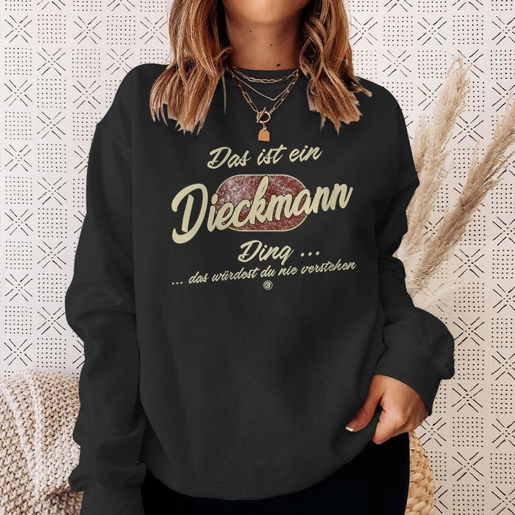 Damen Das Ist Ein Dieckmann Ding Lustiges Familie Dieckmann Mit-Ausschnitt Sweatshirt Geschenke für Sie