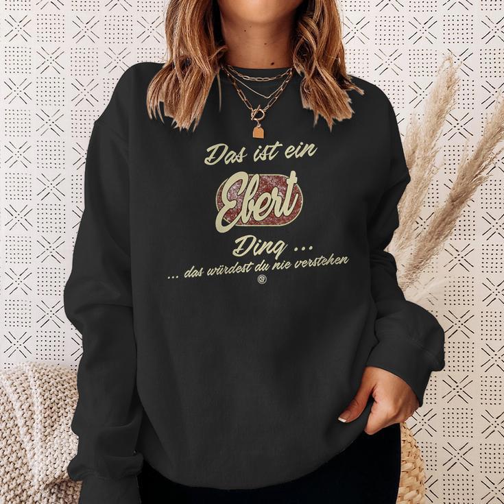 Damen Das Ist Ein Ebert Ding Lustiges Familie Ebert Mit-Ausschnitt Sweatshirt Geschenke für Sie