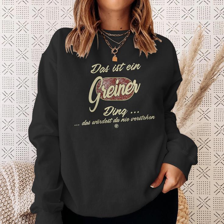 Damen Das Ist Ein Greiner Ding Lustiges Familie Greiner Mit-Ausschnitt Sweatshirt Geschenke für Sie