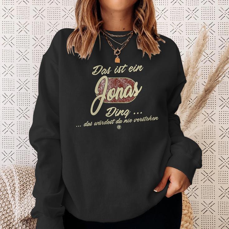 Damen Das Ist Ein Jonas Ding Lustiges Familie Jonas Mit-Ausschnitt Sweatshirt Geschenke für Sie