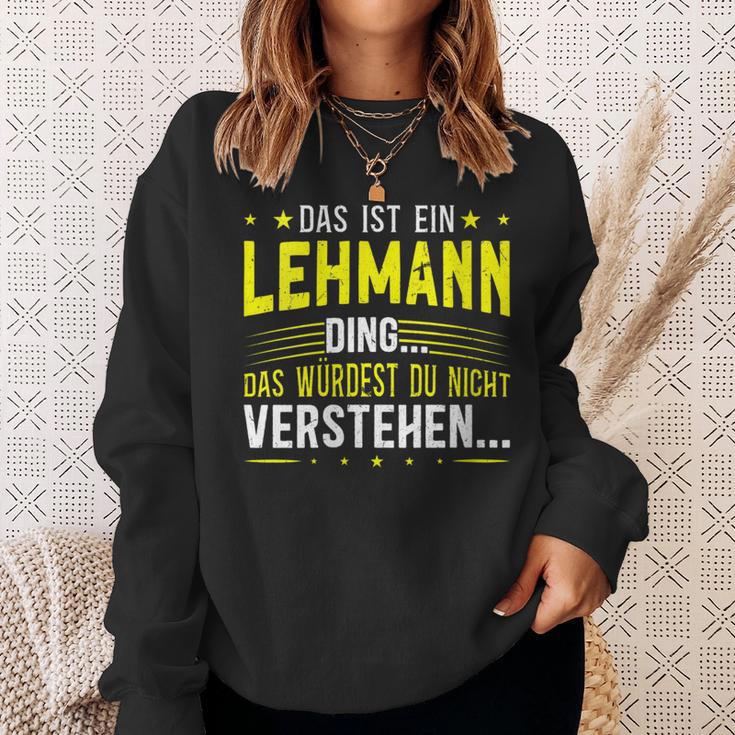 Damen Das Ist Ein Lehmann Ding Spruch Für Familie Lehmann Mit-Ausschnitt Sweatshirt Geschenke für Sie