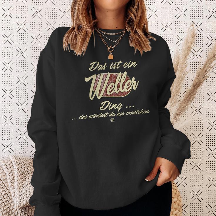 Damen Das Ist Ein Weller Ding Lustiges Familie Weller Mit-Ausschnitt Sweatshirt Geschenke für Sie