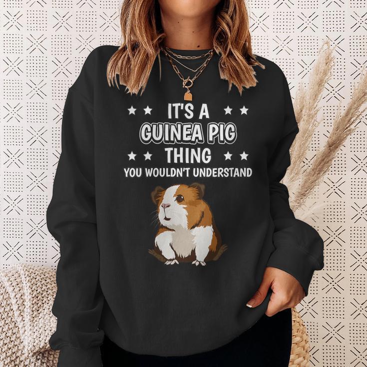 Damen Ist So Ein Meerschweinchen Ding Lustiger Spruch Meerschwein Mit-Ausschnitt Sweatshirt Geschenke für Sie