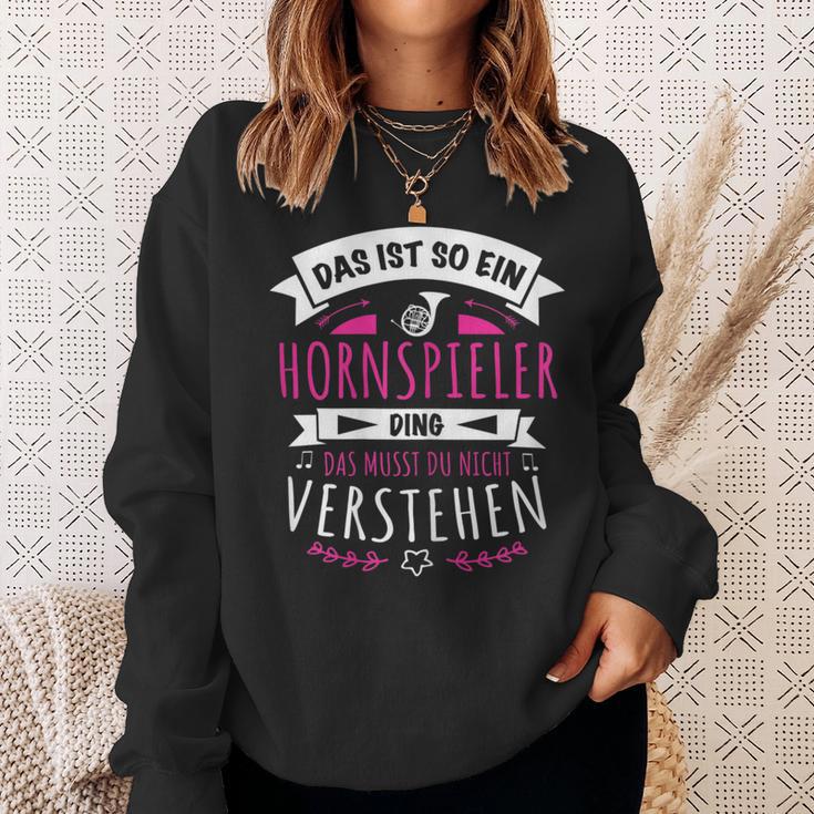 Damen Musiker Hornspieler Das Ist So Ein Horn Ding Sweatshirt Geschenke für Sie