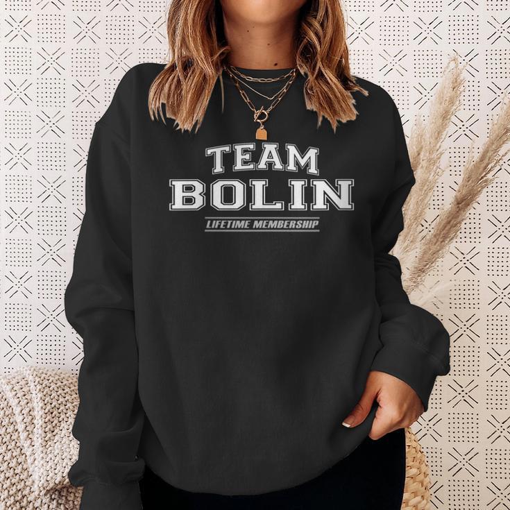 Damen Team Bolin Stolzer Familiennachname Nachname Geschenk Mit-Ausschnitt Sweatshirt Geschenke für Sie