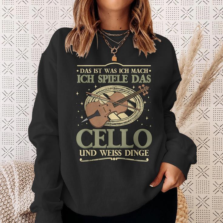 Das Ist Was Ich Mach Ich Spiel Das Cello Und Weiß Dinge Sweatshirt Geschenke für Sie