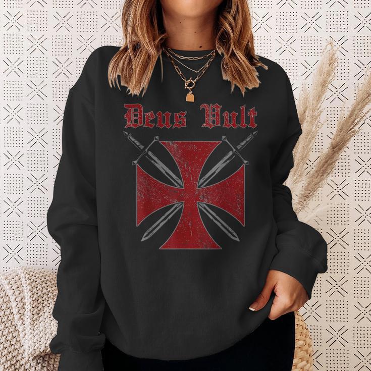 Deusult Helmet Templar Order Templar Holy Cross Sweatshirt Geschenke für Sie