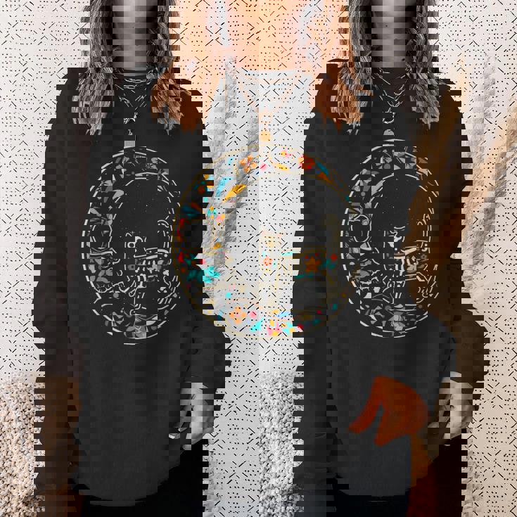 Dia De Los Muertos Chat Lune Sweater e Cadeaux pour elle