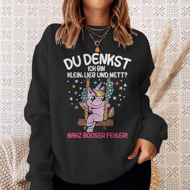 Du Tenkst Ich Bin Klein Liebe Und Nett Unicorn Sweatshirt Geschenke für Sie