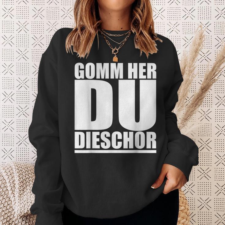 Come Here Du Tiger On Saxon Ossi Dialekt Sweatshirt Geschenke für Sie