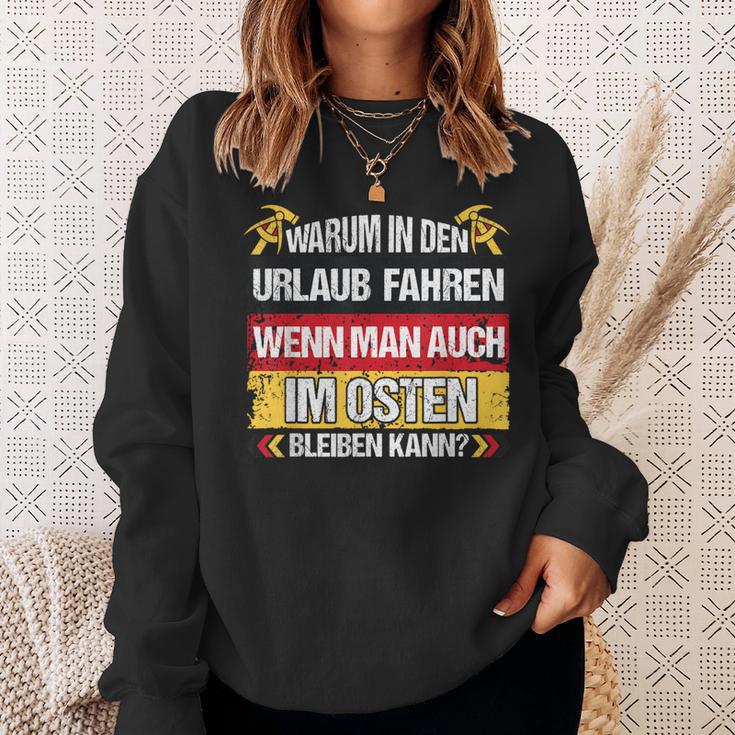 East Germany Ddr Warum In Den Urlaub Fahren Sweatshirt Geschenke für Sie