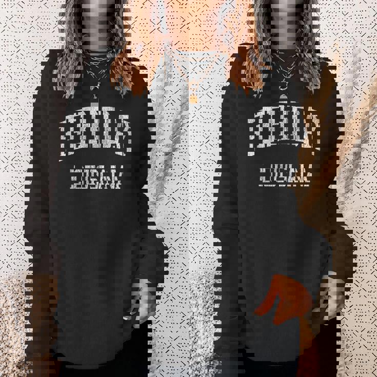 Ferriday Louisiana La Vintage Athletic Sports Sweatshirt Gifts for Her