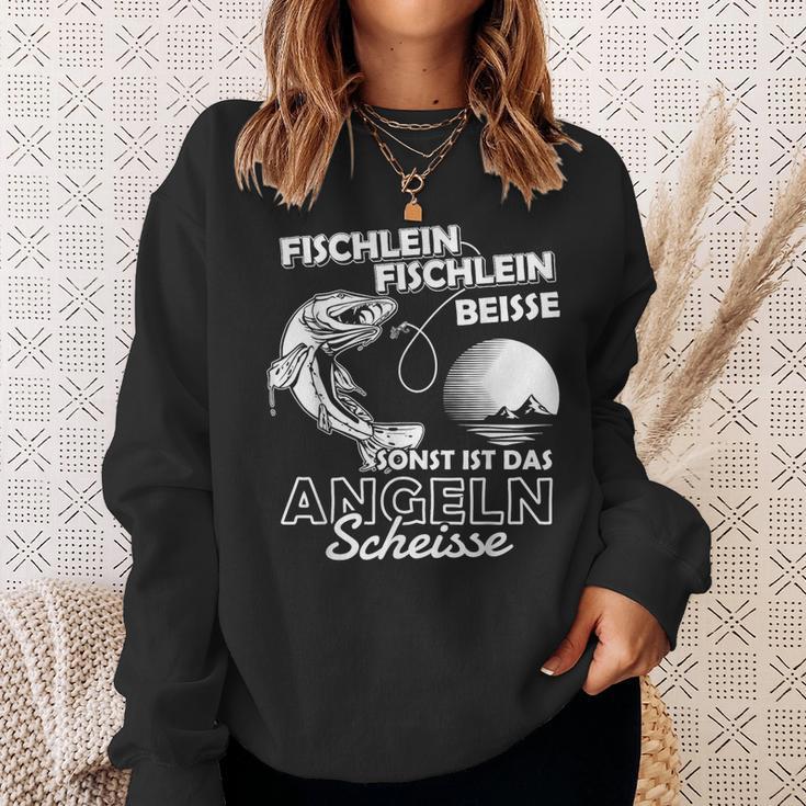 Fischlein Beisse Angler Fishing Sweatshirt Geschenke für Sie