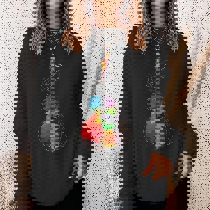 Guitar Music Instrument Motif Illustration Guitar Sweatshirt Gifts for Her