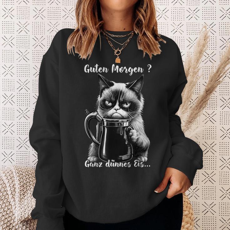 Guten Morgen Ganz Thin Eis Cat Kaffee Sweatshirt Geschenke für Sie