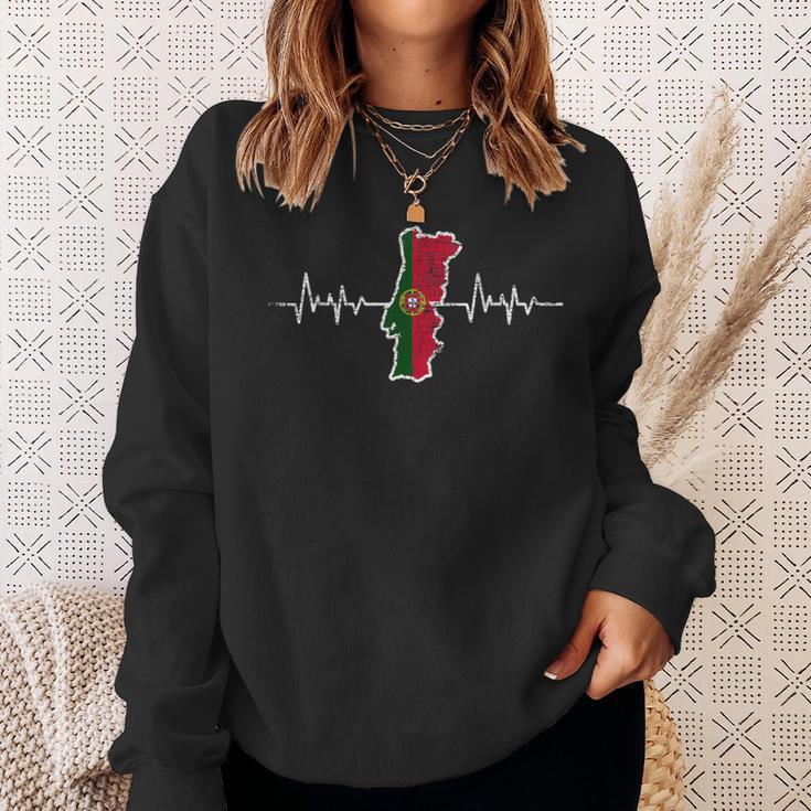 Heartbeat Portuguese Flag Portugal Sweatshirt Geschenke für Sie