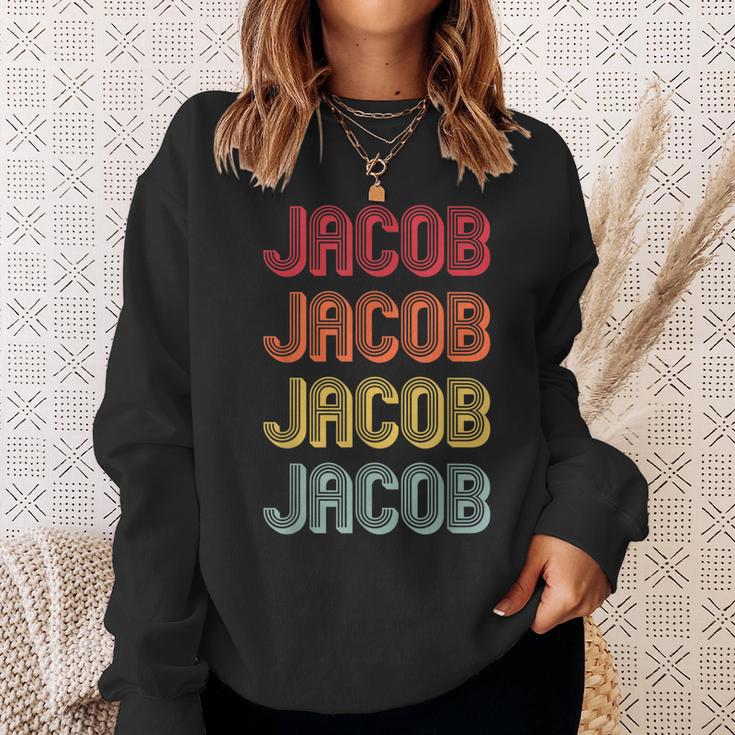 Jacob Geschenk Nachname Lustig Retrointage 80Er Jahre Geburtstagstreffen Sweatshirt Geschenke für Sie