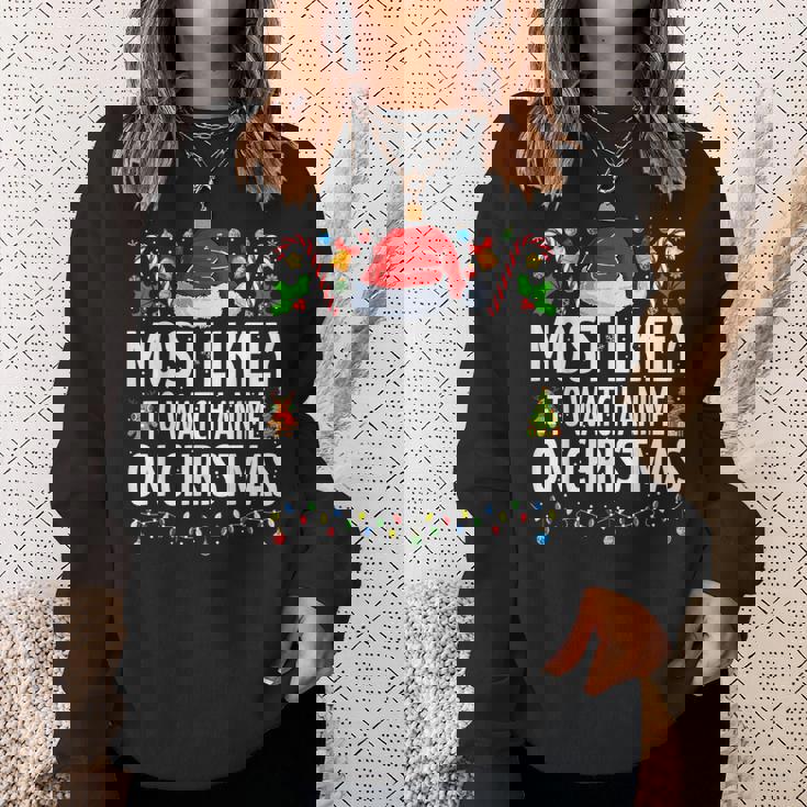 Most Likely To Watch Anime On Christmas Cool Anime Christmas Sweatshirt Gifts for Her