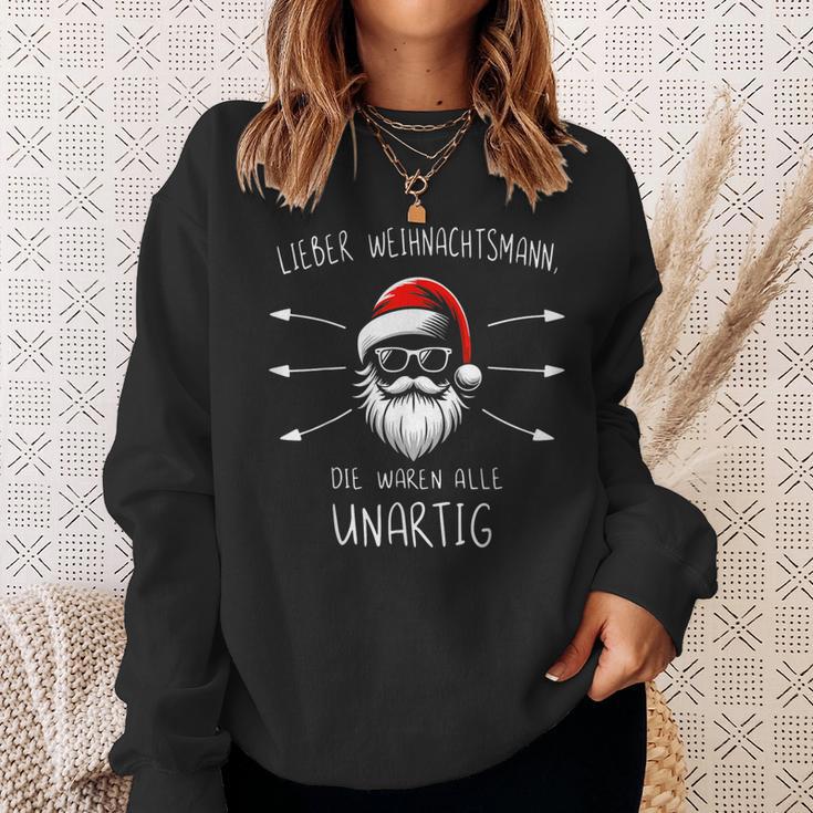 Lustiges Weihnachtsmann Waren Alle Unartig Christmas Sweatshirt Geschenke für Sie