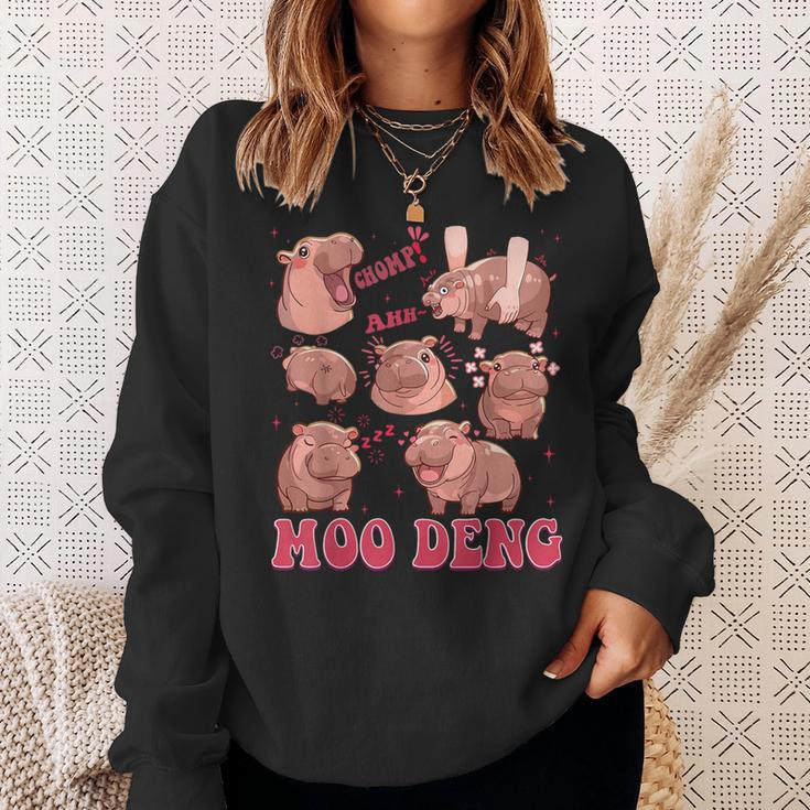 Moo Deng 2024 Moo Deng Moo Deng Cute Hippo Sweatshirt Geschenke für Sie