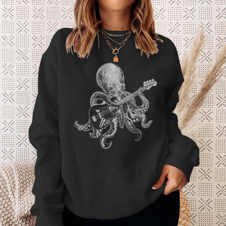 Octopus Playing Bass Guitar For Dad Octopus Lover Sweatshirt Gifts for Her