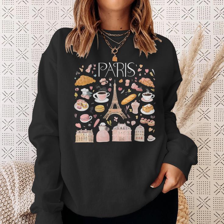 Paris France Souvenir Elegant Parisian Landmarks Aifel Tower Sweatshirt Geschenke für Sie