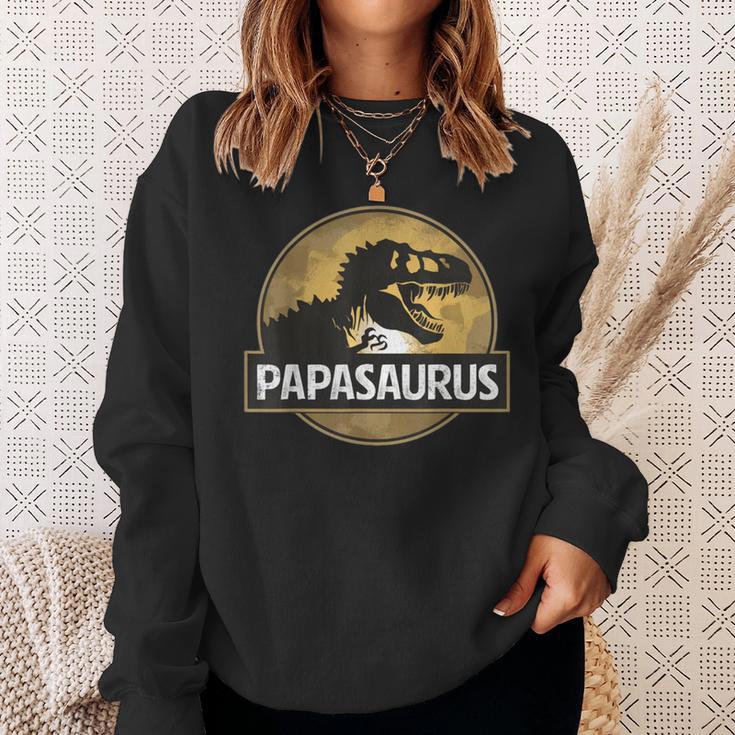 Père Fils Partenaire Papasaurus T-Rex Dinosaur Sweatshirt Geschenke für Sie