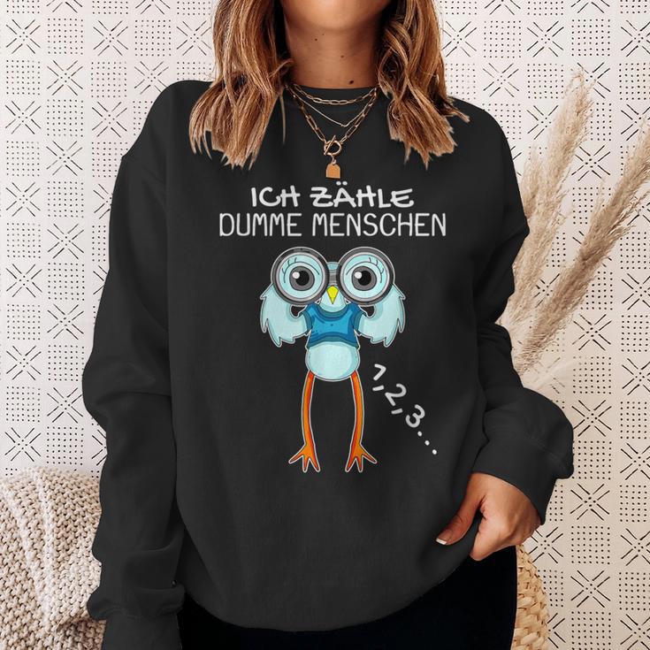 Seagull With Binoculars Ich Zählle Stumme Menschen Sweatshirt Geschenke für Sie