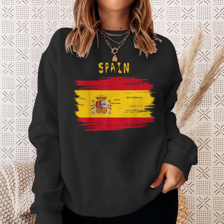 Spain Flag Brush Stroke Style Sweatshirt Geschenke für Sie