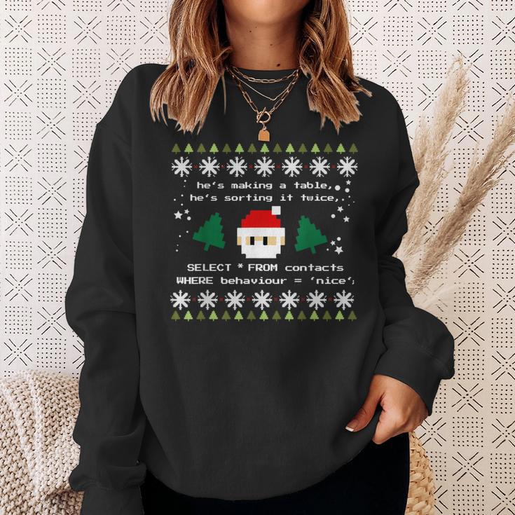 Sql Santa Claus Database Db Clause Computer Science Programmer Sweatshirt Geschenke für Sie