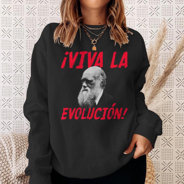 Viva La Evolución Charles Darwin Portrait Boys Sweatshirt Geschenke für Sie