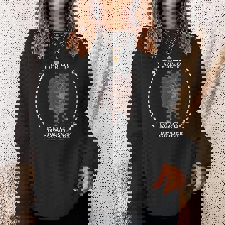 I Wake Up I Engage In Tomfoolery Meme Memes Cat Meme Sweatshirt Gifts for Her