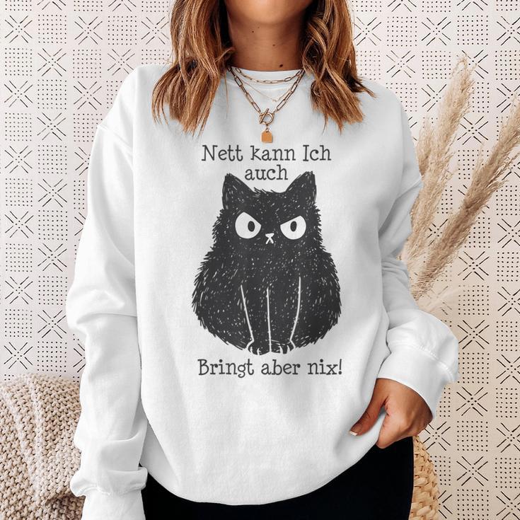 Nett Kann Ich Auch Bringt Aber Nix Cat Fun Gray S Sweatshirt Geschenke für Sie