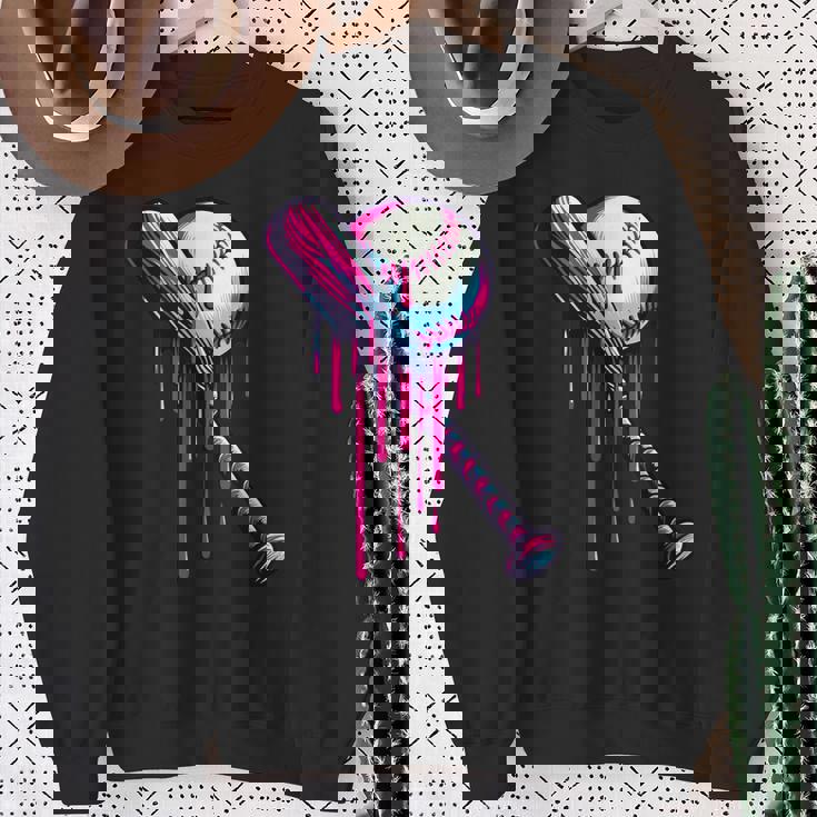 Baseball Bat For Boys Baseball Sprinkle Drip For Men Sweatshirt Gifts for Old Women