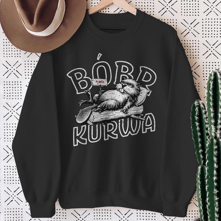 Bober Bóbr Kurwa Polish Flannelette Piwo Sweatshirt Geschenke für alte Frauen